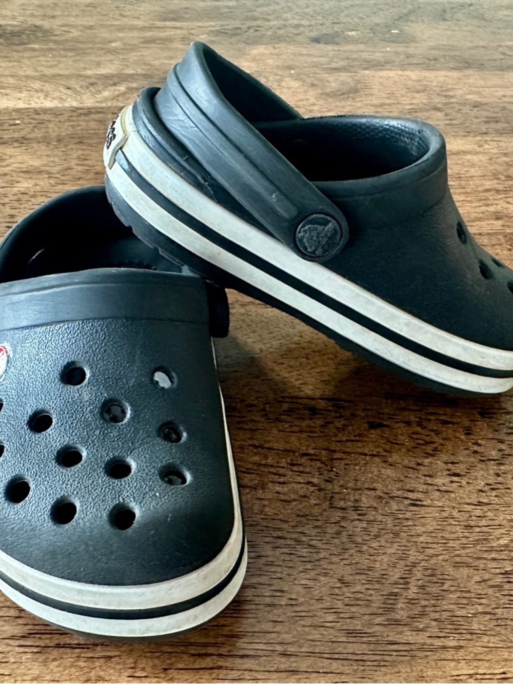 Crocs Slip-On Shoes, Toddler Size C6 (Black/White)